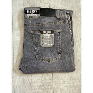 Blu Rock Denim Flex Jeans 34x31 Gray Always Stretch Comfort Stitch Slim Fit‎ New